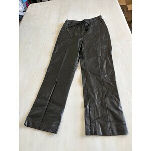 New! Deluc vegan black leather pants size small‎